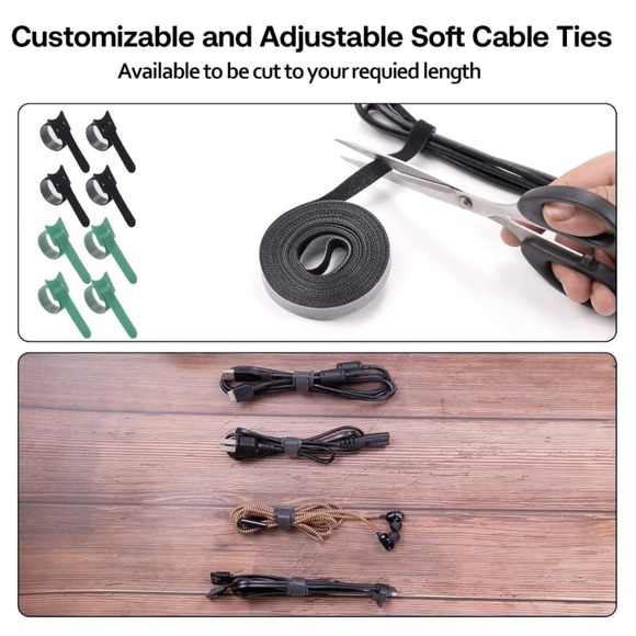 263 pcs Cord Management Organizer Kit Silicone Cable Holder (Camo Green) - Picture 5 of 6